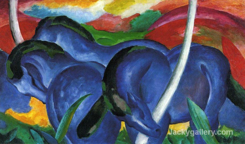 The Large Blue Horse by Franz Marc paintings reproduction